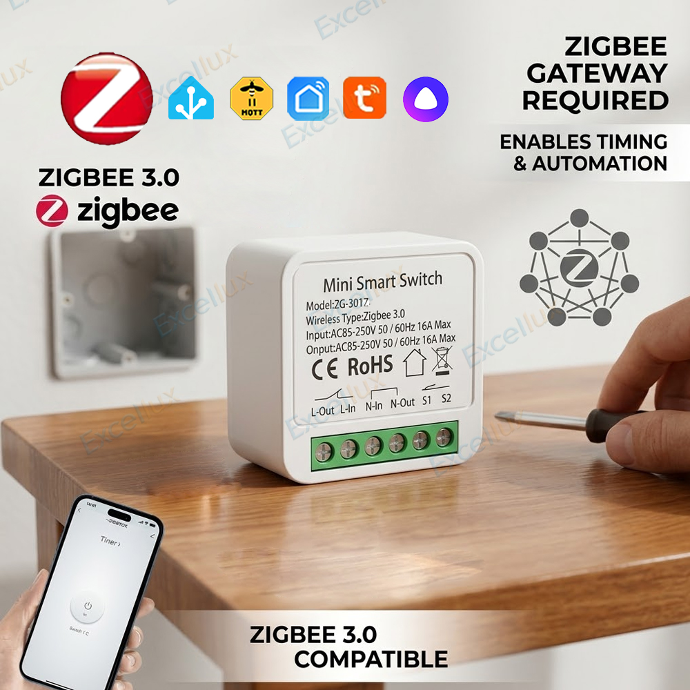 Smart Home Automation Diy - Умный мини-выключатель 16А Zigbee 3.0 для