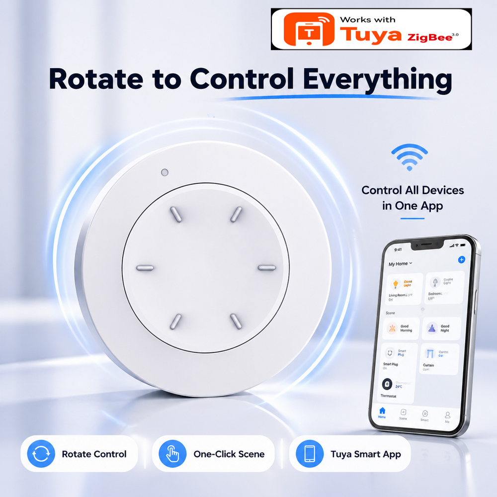 Home Automation Technology - Умный ZigBee-переключатель с поворотной ручкой, совместимый